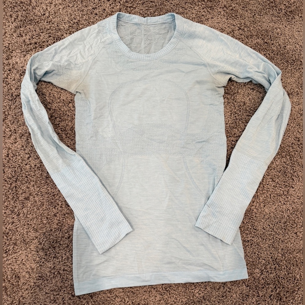 Light Blue Lululemon Swifty Tech Long Sleeve Size 4
